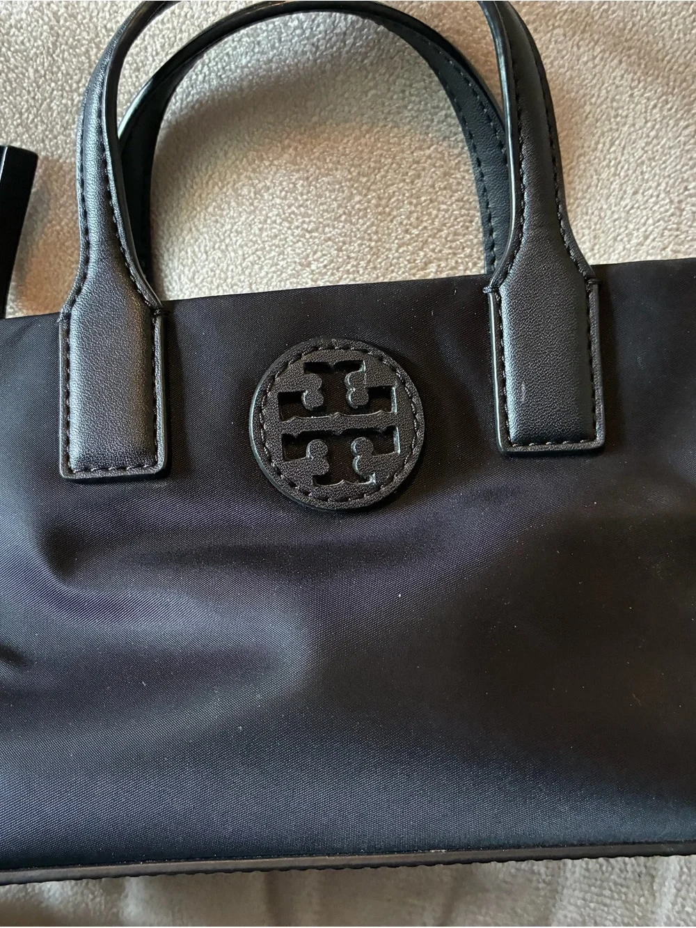 Tory Burch Black Nylon Logo Tote